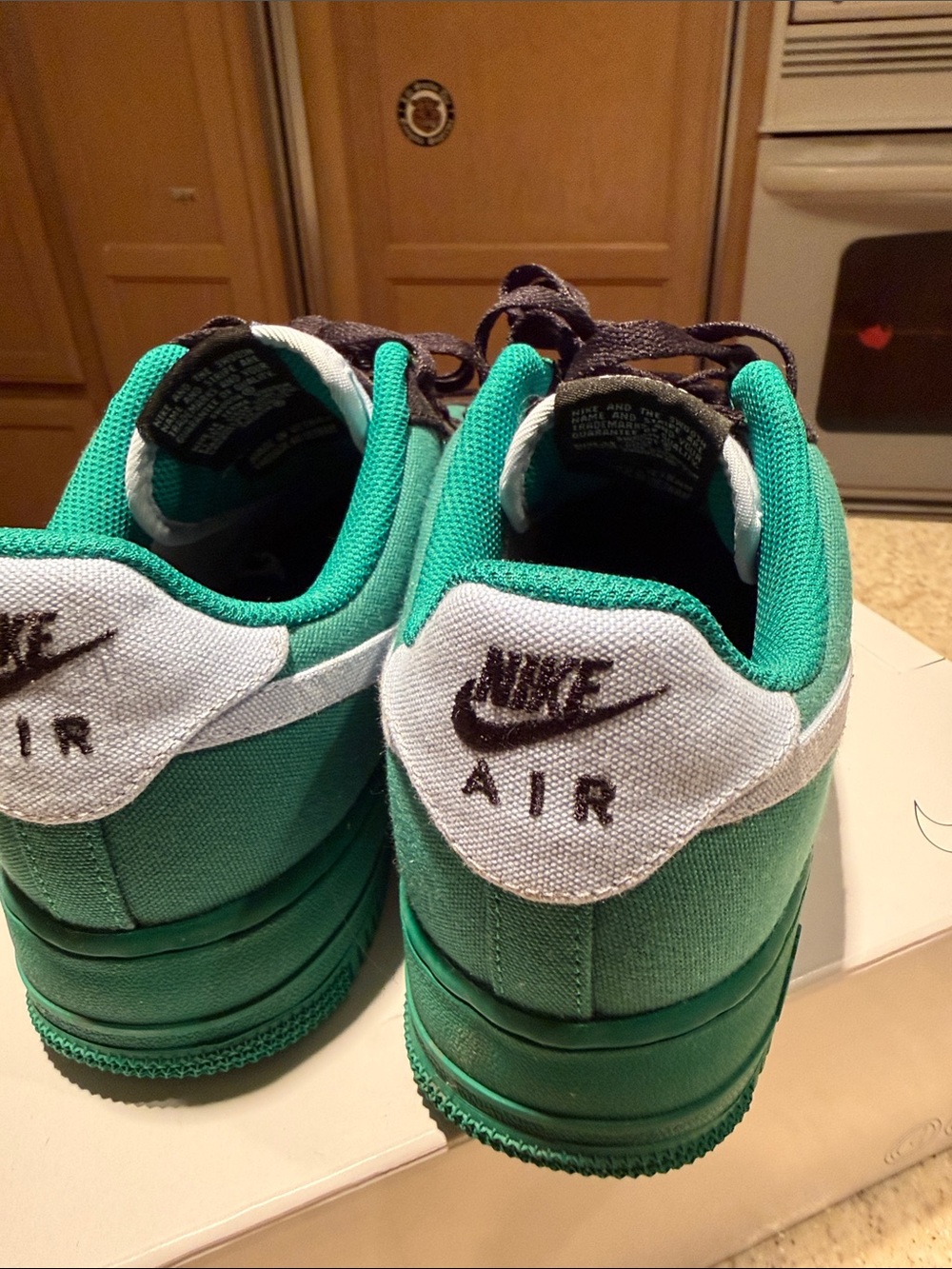 Nike Air Force 1 Fabric Low Top Sneakers - Teal & Black size US 9 - Picture 3 of 5